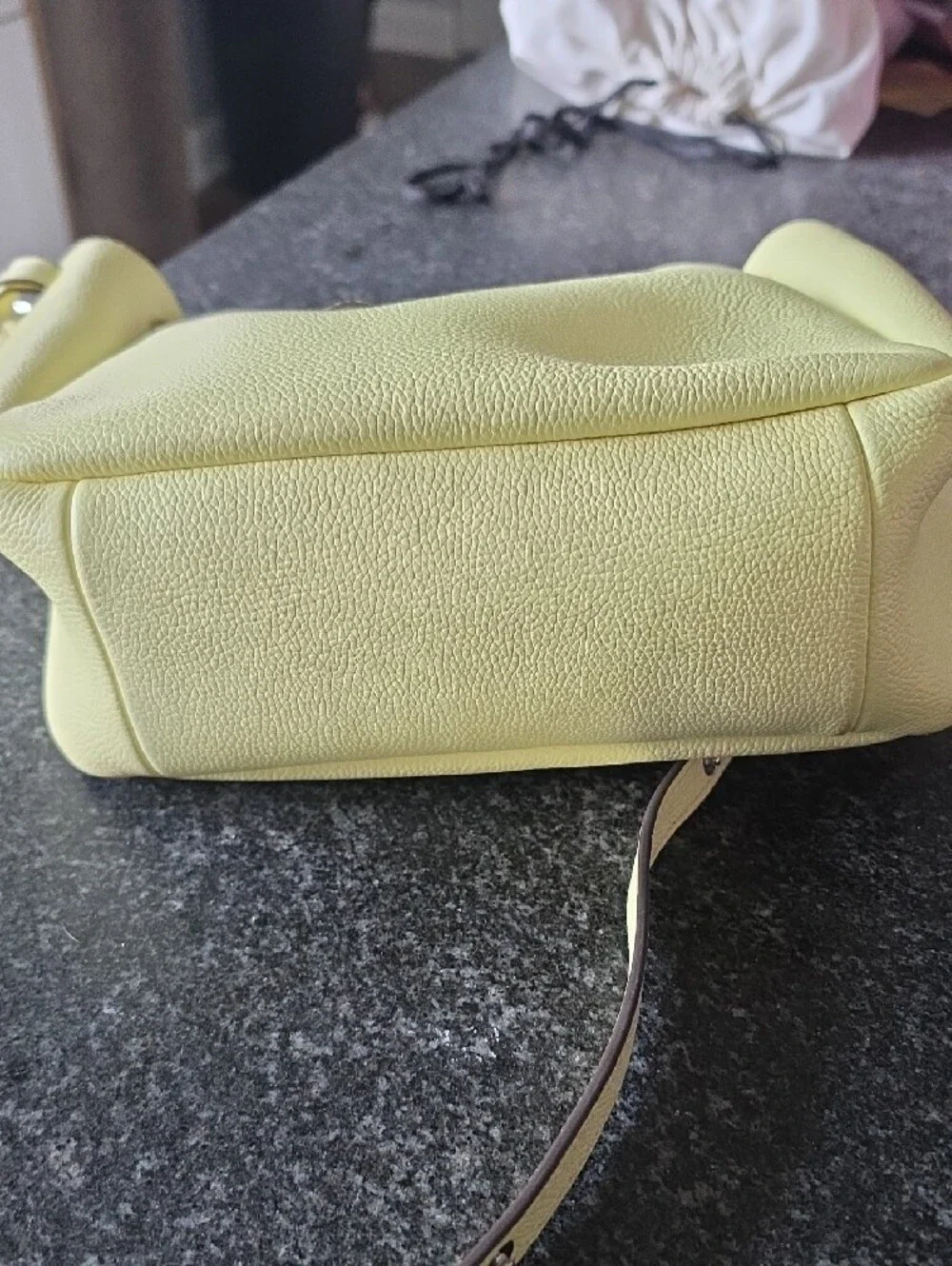 Tory Burch Yellow Pebbled Leather Shoulder/Crossbody Bag